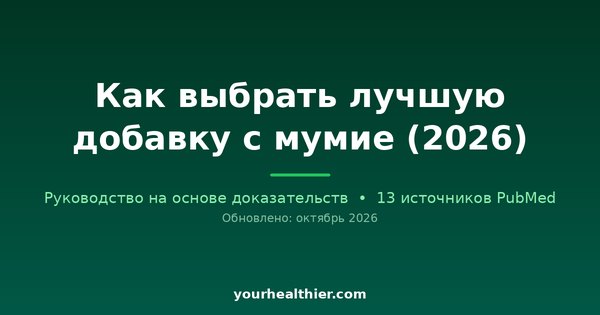 Как выбрать лучшую добавку с мумие (2026)