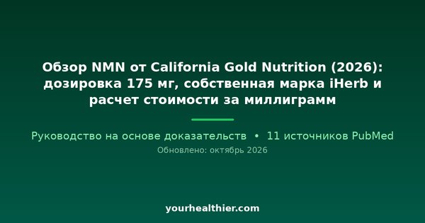 Обзор NMN от California Gold Nutrition (2026): дозировка 175 мг, собственная марка iHerb и расчет стоимости за миллиграмм