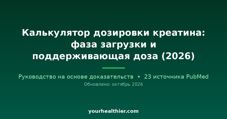 Калькулятор дозировки креатина: фаза загрузки и поддерживающая доза (2026)