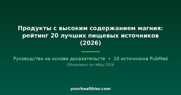 Продукты с высоким содержанием магния: рейтинг 20 лучших пищевых источников (2026)