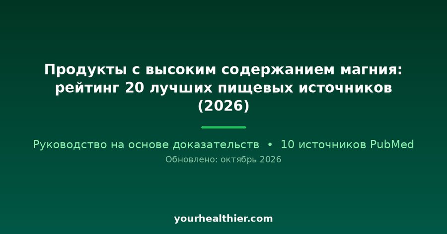 Продукты с высоким содержанием магния: рейтинг 20 лучших пищевых источников (2026)
