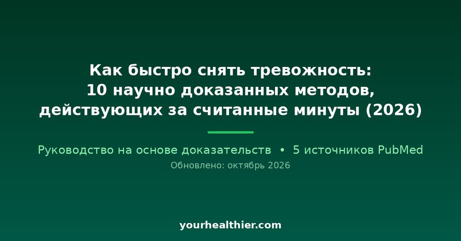 Как быстро снять тревожность: 10 научно доказанных методов, действующих за считанные минуты (2026)