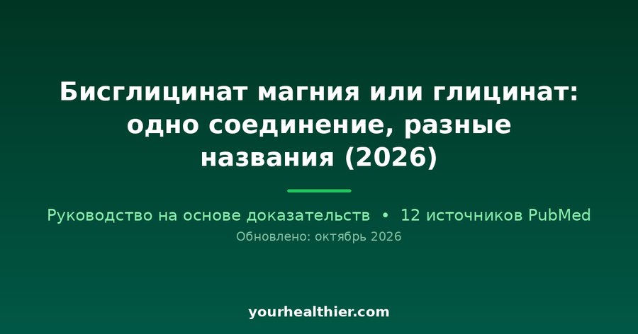 Бисглицинат магния или глицинат: одно соединение, разные названия (2026)