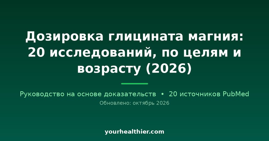 Дозировка глицината магния: 20 исследований, по целям и возрасту (2026)