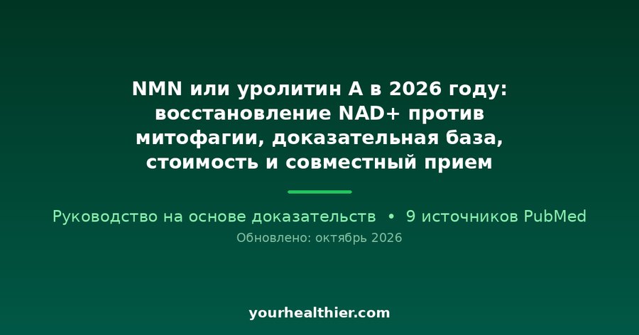 NMN или уролитин А в 2026 году: восстановление NAD+ против митофагии, доказательная база, стоимость и совместный прием