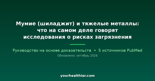Мумие (шиладжит) и тяжелые металлы: что на самом деле говорят исследования о рисках загрязнения