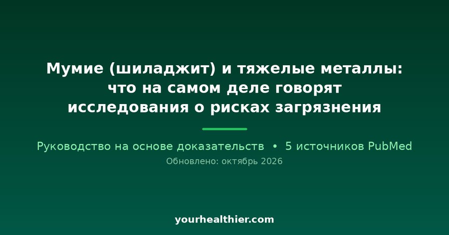 Мумие (шиладжит) и тяжелые металлы: что на самом деле говорят исследования о рисках загрязнения