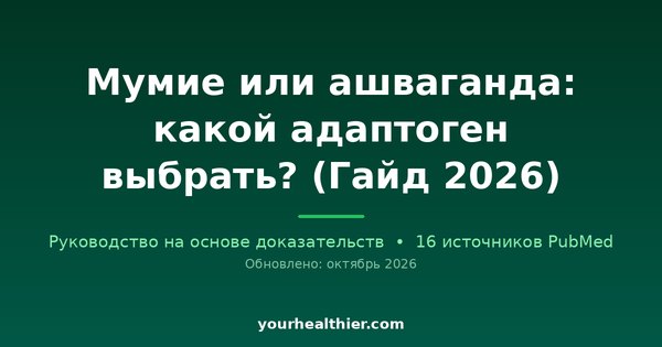 Мумие или ашваганда: какой адаптоген выбрать? (Гайд 2026)