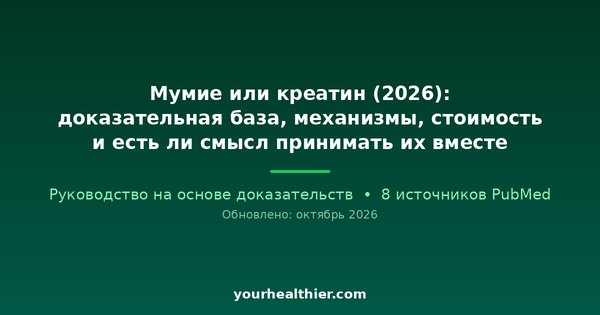 Мумие или креатин (2026): доказательная база, механизмы, стоимость и есть ли смысл принимать их вместе