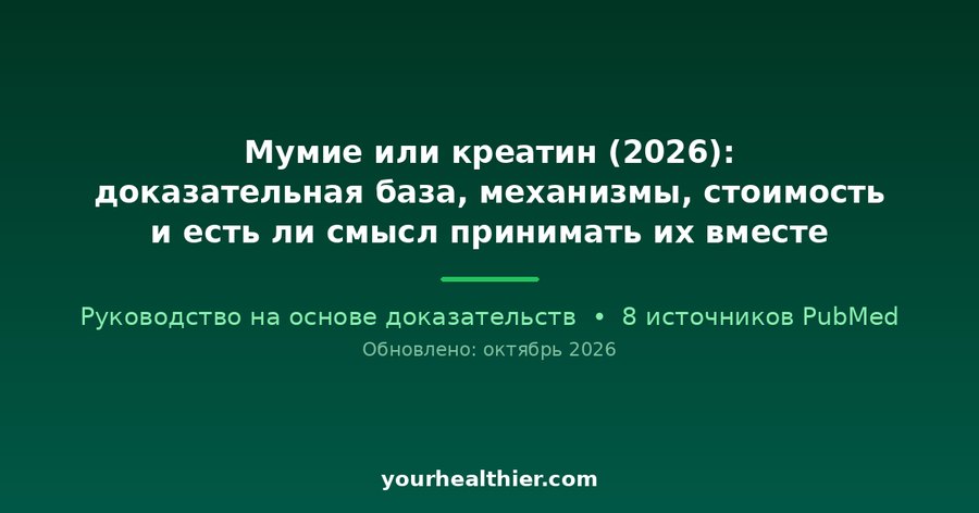 Мумие или креатин (2026): доказательная база, механизмы, стоимость и есть ли смысл принимать их вместе