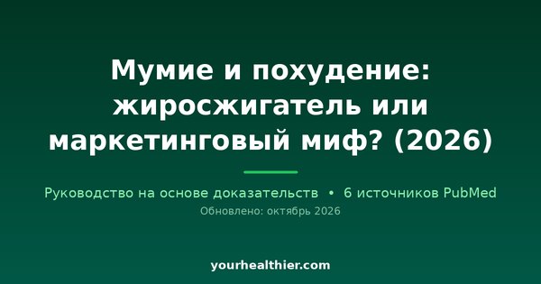 Мумие и похудение: жиросжигатель или маркетинговый миф? (2026)