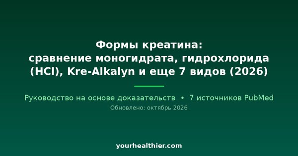 Формы креатина: сравнение моногидрата, гидрохлорида (HCl), Kre-Alkalyn и еще 7 видов (2026)